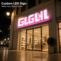 Enseigne personnalisée en lettres lumineuses LED en acier inoxydable avec face en acrylique rétroéclairée, boîte à lumière, logo, enseigne commerciale