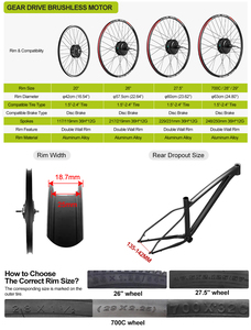 Bộ mô tơ bánh sau Bafang G020 500W 48V để chuyển đổi xe đạp thông thường thành xe đạp điện 20 inch, 26 inch, 27.5 inch, 700C, mô tơ không chổi than - Product Image 3