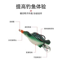 Leurre souple réaliste en forme de canard flottant avec double hameçon et hélice 3D pour la pêche en extérieur au bar et au brochet