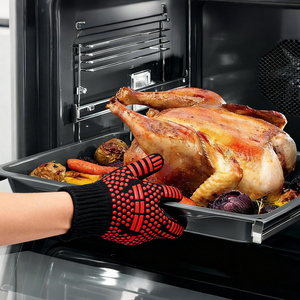 Guantes de Horno de Silicona Resistentes al Calor, para <span class=keywords><strong>Microondas</strong></span>, Impermeables, de Silicona y Algodón, Venta al Por Mayor - Product Image 4