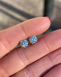 Elegant Diamond Stud <b>Earrings</b> in 925 Sterling <b>Silver</b> Timeless Fine Jewelry for Women Bridal Anniversary Daily Wear - Product Image 3