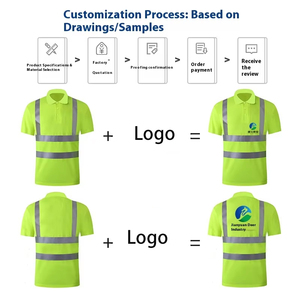 Polo fluorescente reflectante de secado rápido, camiseta de construcción de manga corta con tiras reflectantes, clase ANSI 2 EN ISO 20471 - Product Image 3