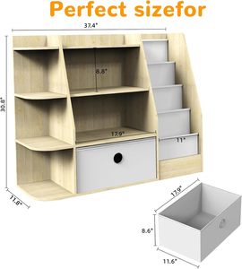 Trẻ em bằng gỗ Kệ Sách đồ chơi lưu trữ ngăn kéo lớn vườn ươm/lẻ phòng chơi phòng ngủ tổ chức mở tủ sách lưu trữ - Product Image 2