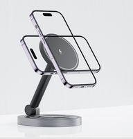 Support de chargeur sans fil magnétique 2 en 1 pliable pour iPhone 12 13 14 Mini Pro Max, Station de charge rapide