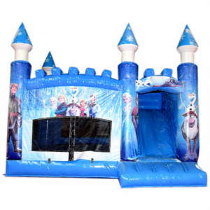 Château gonflable personnalisé sur le thème de Frozen à vendre - Aire de jeux gonflable commerciale sur le thème de <span class=keywords><strong>Elsa</strong></span> et Anna avec toboggan - Product Image 1