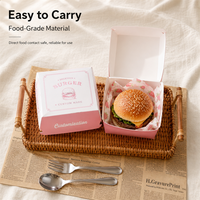 Boîte à clapet pour burger personnalisée en gros, imprimée, jetable, emballage alimentaire rapide, conteneur à emporter, résistant à la graisse, qualité alimentaire, en vrac