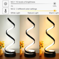 Lampe de table LED spirale moderne nordique pour chambre à coucher, éclairage intérieur minimaliste, lampe d'ambiance moderne, Mesa de Luz, Lamparas LED