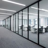 Cloison modulaire insonorisée et anti-choc de qualité professionnelle, double vitrage 108 mm, pour projets de construction et d'aménagement