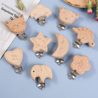Pinces à Sucette en Bois de Hêtre en Forme d'Animal Écologiques pour Accessoires DIY – Vente en Gros