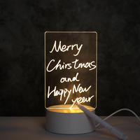 Tableau d'affichage en acrylique à effet 3D, lampe de nuit LED RVB, support de lampe à illusion acrylique vierge avec acrylique