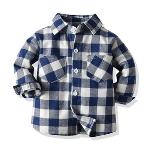 Nouvelle Arrivée Chemise Garçon Printemps Automne en Coton Teint Fil à Carreaux Coloré à Manches Longues et Col Rabattu de Haute Qualité à Bon Prix - Product Image 3