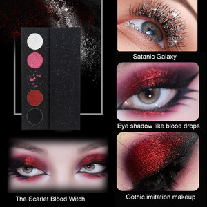 Halloween Dark Eyeshadow Palette 5 Color Metallic <b>Glitter</b> Powder Eyeshadow for Gothic Makeup - Product Image 1
