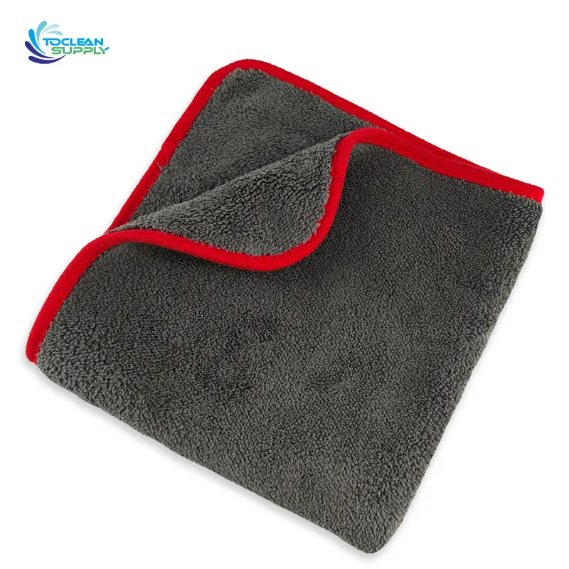 Wholesale high-density custom logo double-sided 600gsm 800gsm 1100gsm Microfiber Cleaning Cloths Car Washing coral fleece Towel