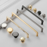 Poignée de porte moderne européenne de luxe en alliage de zinc doré Bouton de meuble monotrou pour armoires cuisine tiroirs chambre hôtels