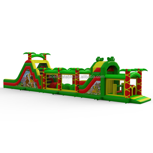 Commercial Kids Fun Run Game Challenge Race Château gonflable gonflable <span class=keywords><strong>de</strong></span> saut Combo Slide <span class=keywords><strong>Jungle</strong></span> Parcours d'obstacles gonflable - Product Image 3