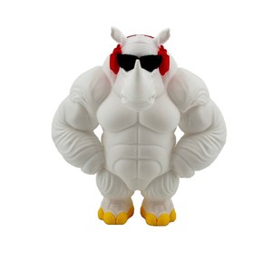 Figura de Rinoceronte Musculoso 3D en PLA, Adorno de Rinoceronte con Gafas de Sol y Auriculares, Decoración para el Hogar, Oficina, Escritorio, Juegos, Regalo Novedoso - Product Image 6