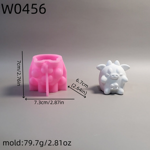 Moldes de fundición de resina hechos a mano para adornos decorativos de estilo DIY Ins, moldes de silicona de vaca para herramientas de pastel W0456 - Product Image 2