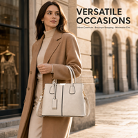 Sac fourre-tout en cuir PU pour femmes, sac à main souple et structuré avec fermeture à glissière pour le bureau, les voyages et les courses