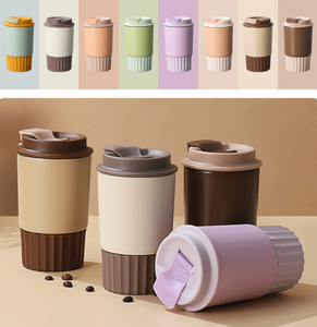 2026 Reusable Coffee <b>Cup</b> with Silicone Sleeve Wholesale Custom Logo Travel Mug Dual <b>Drink</b> Lid <b>Plastic</b> To Go <b>Cup</b> with Strap - Product Image 3