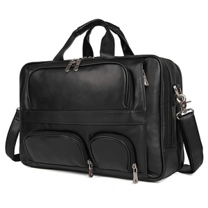 Sac d'affaires rétro en cuir véritable pour hommes, sac à main de grande capacité, porte-documents pour ordinateur, étanche et pratique B0386 - Product Image 2