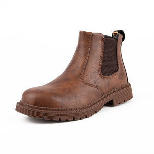 Chaussures de sécurité robustes pour hommes, fabriquées en usine, avec embout en acier, tige en microfibre imperméable et antidérapante, et semelle en caoutchouc. - Product Image 2