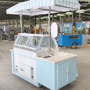 Popular Mini Food <b>Trailer</b> Small Stainless Steel Mobile Catering Cart for Street Fast Food Hot Dog and Crepe - Product Image 1