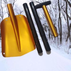 Pelle à neige portable en aluminium pour usine, 66-110 cm, avec poignée en D détachable, multifonction, pour camping et situations d'urgence en extérieur - Product Image 1