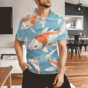 Camisa de hombre con cremallera, corte relajado, tejido transpirable, estampado liso/a rayas/bordado, talla XL, teñido liso - Product Image 3