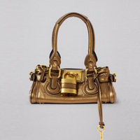Sac à main Boston vintage rétro Y2K clouté avec cadenas, petit format, rose nude classique, pour femme