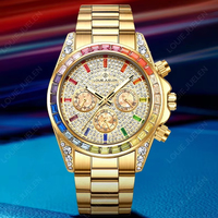Montre chronographe multifonctionnelle de luxe personnalisée, mouvement de haute qualité avec diamants VK63/7750/4130/4131, acier inoxydable tendance