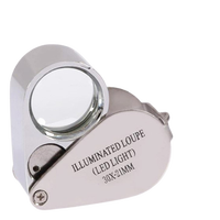 20X21mm Diameter Folding Metal Jewelry Loupe Led Magnifying Glass