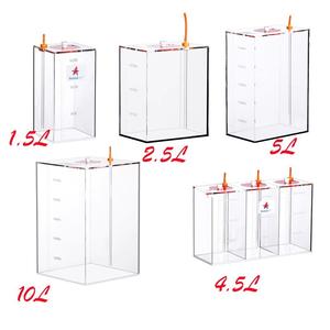 Étoile de mer <span class=keywords><strong>rouge</strong></span> 10L carré PC en plastique acrylique pompe doseuse réservoir conteneur seau de stockage de liquide pour aquariums de Filtration <span class=keywords><strong>d</strong></span>'eau - Product Image 3