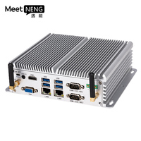 MeetNeng vente à chaud Mini Pc industriel sans ventilateur entièrement en aluminium anti-poussière boîte d'ordinateur de bureau intégré Pc