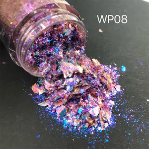 HNDO Hot Selling Vendor Colorful Solvent Resistant Multichrome Chameleon Nail Artistic Pigment Aurora Flakes