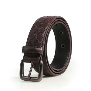 Cinturón de Cuero Genuino de 4 cm de Ancho, Piel de Vaca con Patrón Geométrico, Hebilla Rectangular, Cinturón Casual para Hombre, 105 cm, 110 cm, 115 cm, 120 cm, 125 cm - Product Image 4