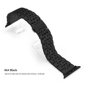 Di lusso solido in acciaio inossidabile Smart <span class=keywords><strong>Watch</strong></span> cinturini sette perline bracciale farfalla Clasp cinturino per <span class=keywords><strong>Apple</strong></span> <span class=keywords><strong>i</strong></span> <span class=keywords><strong>Watch</strong></span> 8 7 <span class=keywords><strong>6</strong></span> 5 4 SE - Product Image 2