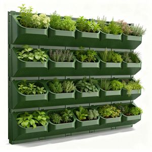 Jardinière <span class=keywords><strong>verticale</strong></span> murale en PP avec système d'auto-arrosage, design écologique et durable pour jardins verticaux intérieurs/extérieurs - Product Image 1