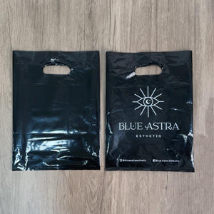 Bolsa de Embalaje de Cosméticos Negra Reciclable de Alta Calidad, Bolsas de Compras de Plástico con Logotipo Personalizado, Bolsas de Supermercado de Plástico - Product Image 5