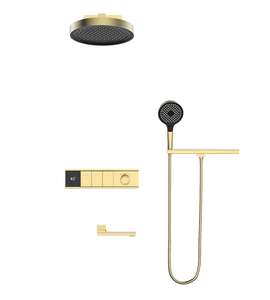 Grifo de ducha oculto multifunción de gama alta con agua fría y caliente, carcasa de acero inoxidable y juego de ducha con estante - Product Image 4