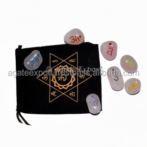 Meilleure vente Sanskrit Rose Quartz cristaux naturels ensemble de guérison 7 Chakra dégringolé pierre kit méditation ensemble - Product Image 1