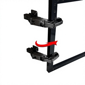 Modern Steel Frame Glass Door Soft Closing Hinge 165 Opening Angle Gun-Black Finish for Hotel <b>Corner</b> <b>Cabinets</b> - Product Image 4