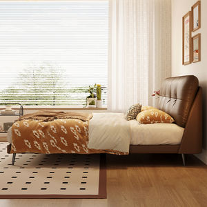 เตียงหนังเคลือบแวกซ์แบบย้อนยุคงานตามสั่ง: การตกแต่งอย่างหรูหราเพื่อให้เหมาะกับภาพในห้องนอนที่คุณคิดถึง - Product Image 4