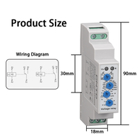Relais de surveillance de tension monophasé CNTD CDV6-216M DPDT / Protecteur de séquence de phase AC/DC 85-270V 16A IP20 Protection époxy