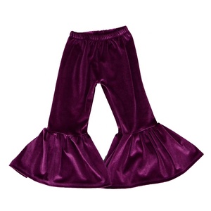Pantalones de Terciopelo de Color Sólido para Bebés Niñas, Estilo Casual, Talla Grande, para Otoño e Invierno, Estilo Campana - Product Image 6