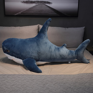 Coussin Doux et Adorable en Peluche Requin Rayé <span class=keywords><strong>Super</strong></span> Doux avec Rembourrage en Coton PP 120cm Broderie Cadeau Populaire pour la Saint-Valentin - Product Image 4