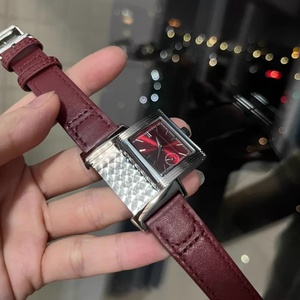 Reloj de Mujer de Lujo Reversible Jaegeer con Esfera Cuadrada, Correa de Cuero y Movimiento de Cuarzo - Product Image 1