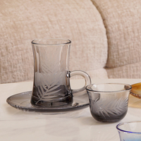Ensemble de 12 tasses à thé et à café en verre d'inspiration marocaine Design ethnique soufflé à la main pour la vente en gros