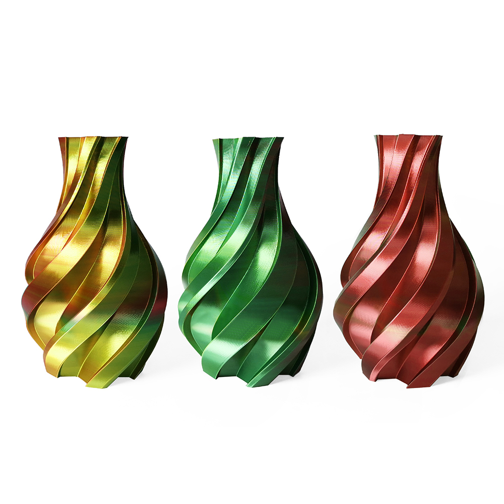 Tricolor Silk Gold+Green+Red