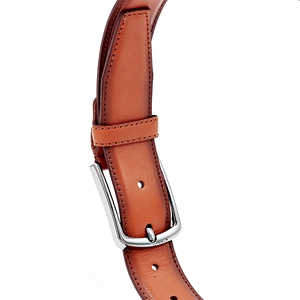 Ceinture en cuir de peau de vache tan de haute qualité faite à la main avec boucle en alliage inoxydable longueur réglable 3.5cm de largeur pour hommes - Product Image 4