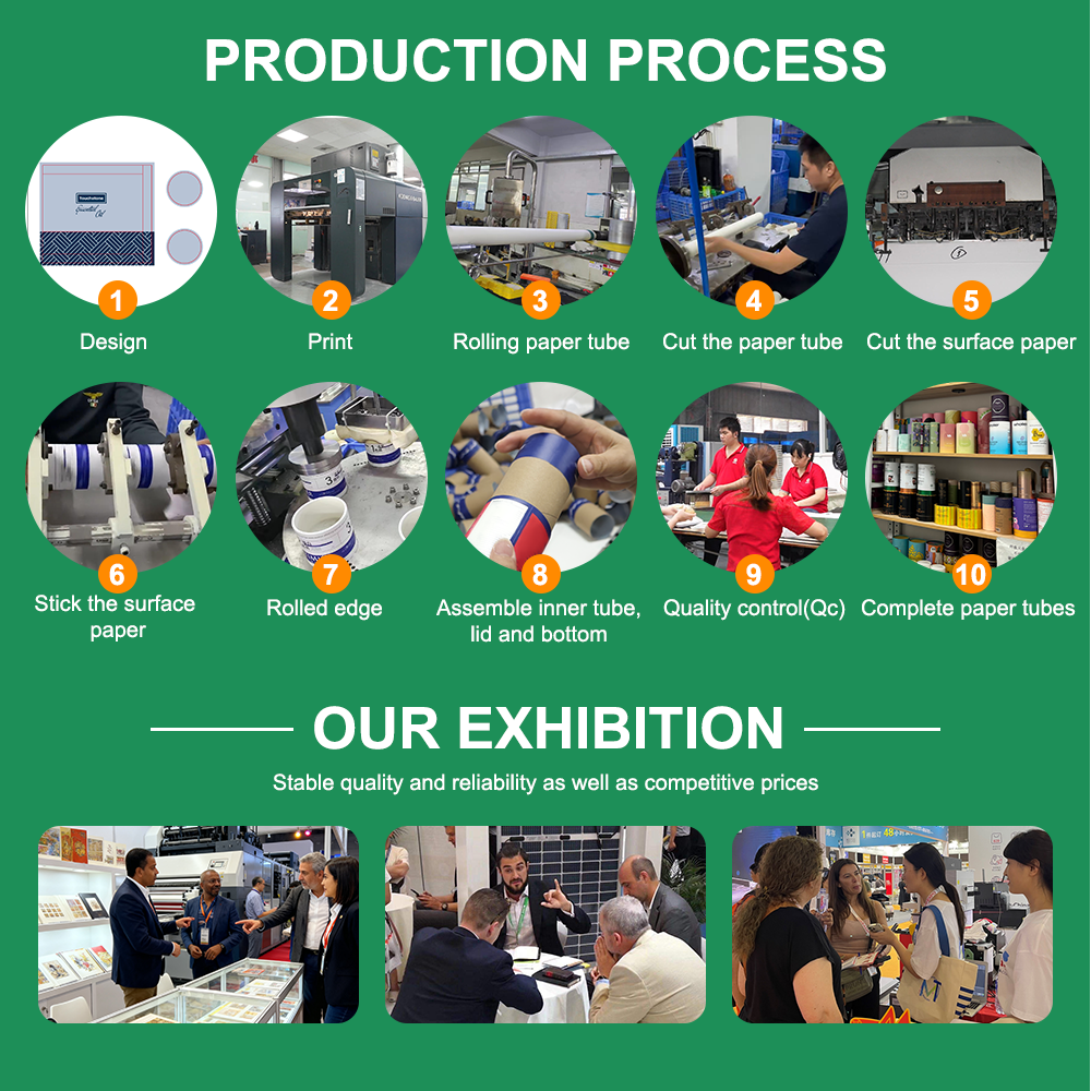 paper box tube bottle packaging cylinder tube wax packaging tube factory recyclable logo round for dried fruit